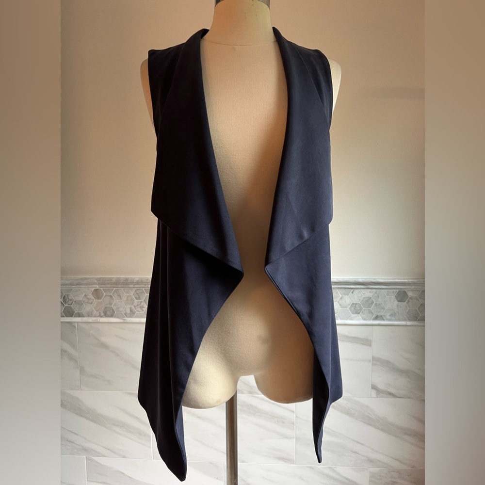 Anthropologie Elevenses Back Bow Detail Navy Vest Sz S